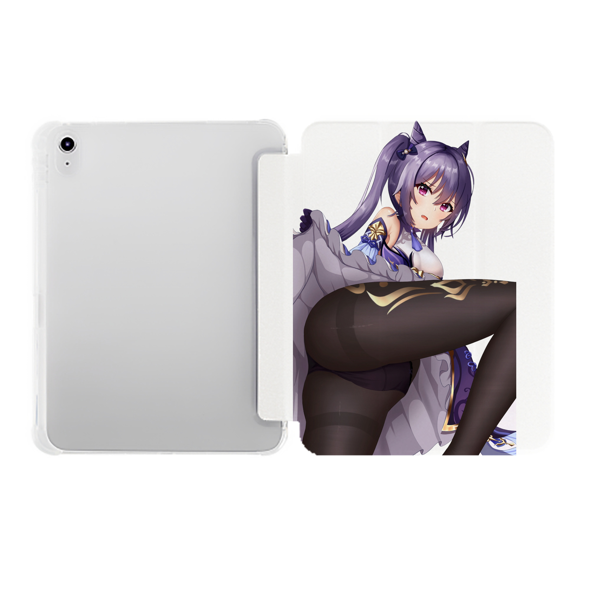 げんし神 刻晴 こくせい genshin Kokusei IPad ケース ペン収納付き 三つ折りスタンド PUレザー×シリコン 対応機種9.5/10.5/10.9インチ